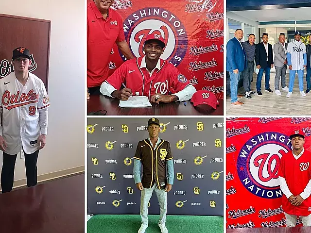 Peloteros cubanos firman con franquicias MLB. Fotos: Twitter de Francys Romero