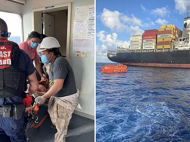 Rescatan a 19 balseros cubanos. Fotomontaje a partir de imágenes de cortesía de la Guardia Costera