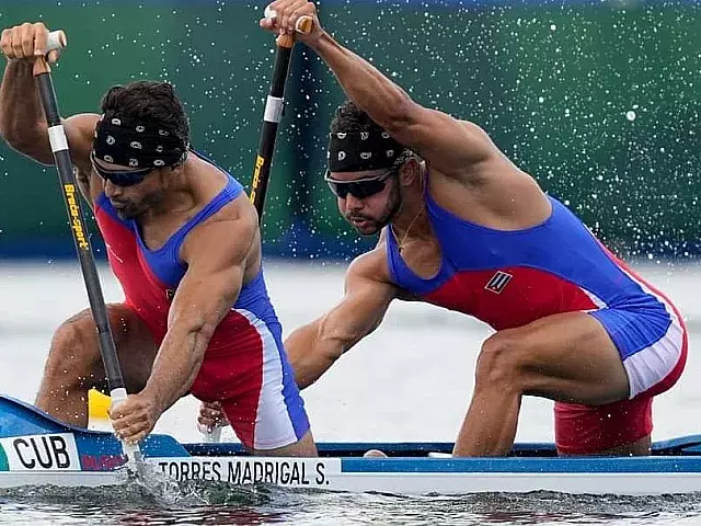 Serguey Torres Madrigal y Fernando Dayán Jorge compitiendo en Tokio. Foto: ESPN