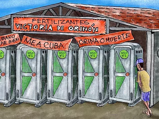 Cuba está de pipi. Ilustración: Armando Tejuca/ ADN Cuba