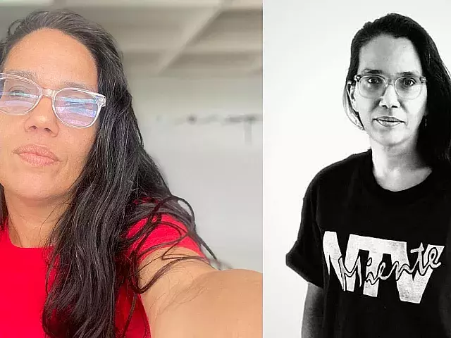 Luz Escobar, periodista cubana. Fotomontaje: ADN Cuba con imágenes de Facebook