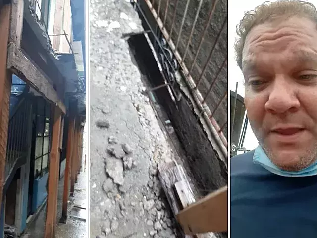 Yasser Velázquez Fonseca expone daños de edificio. Foto: Capturas de pantalla