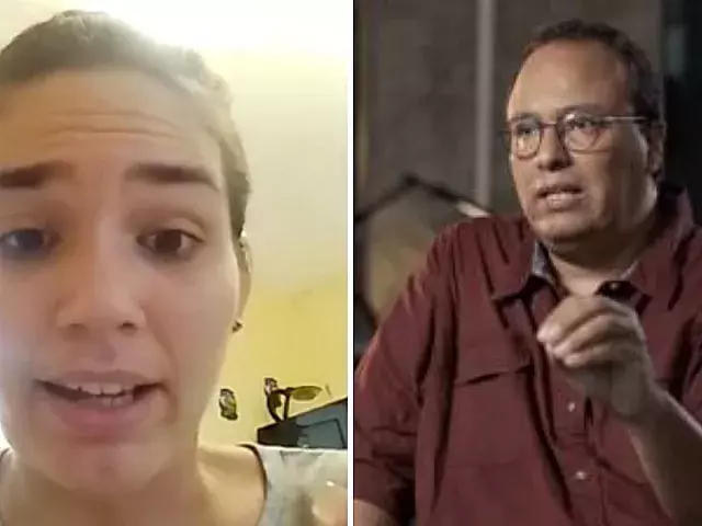 Amelia Calzadilla y el vocero oficialista Ernesto Estévez Rams. Fotomontaje