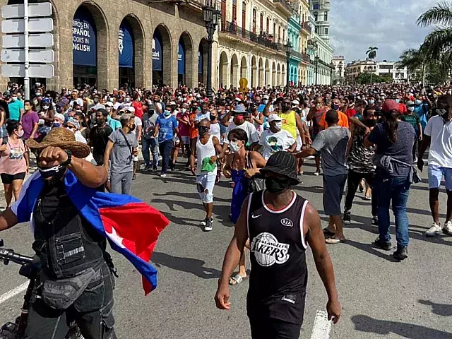 Protesta en La Habana el 11 de julio de 2021. Foto: Reuters