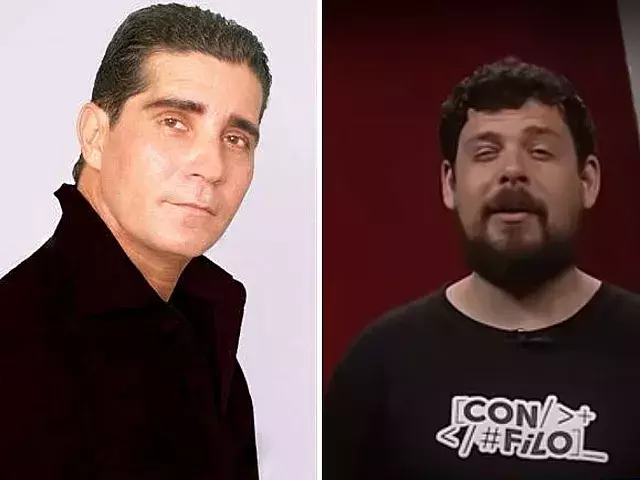 Actor cubano Erwin Fernández y vocero castrista Michel Torres Corona