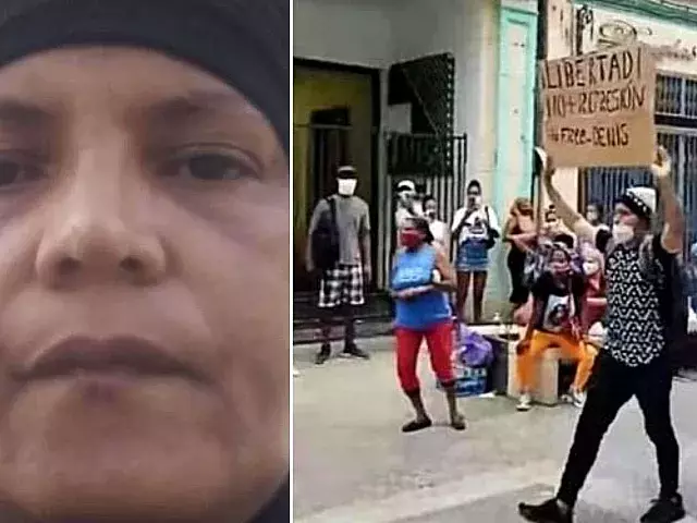 Madre de Luis Robles, preso político cubano. Fotomontaje: ADN Cuba