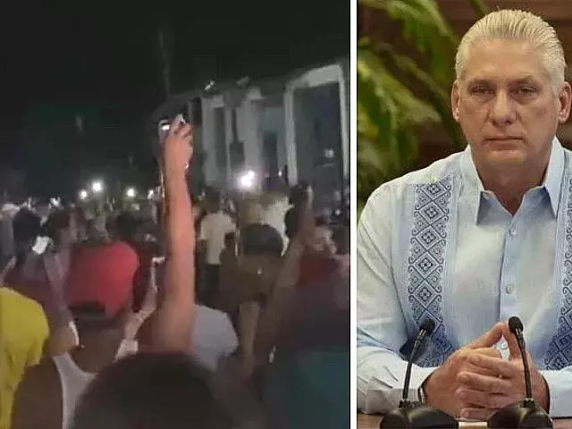 Protesta en nuevitas y presidente Miguel Díaz Canel