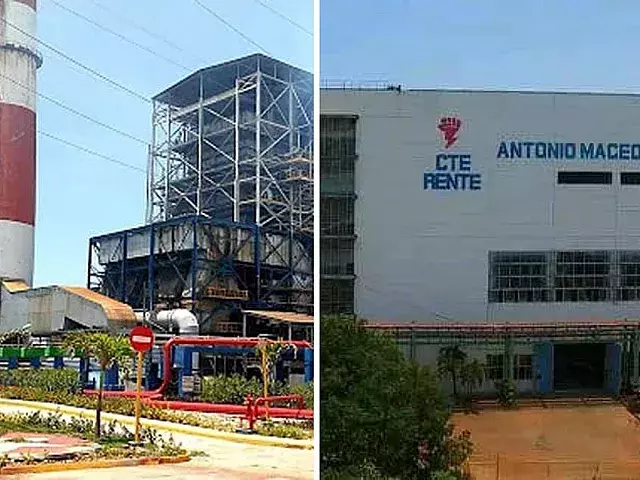 Termoeléctricas cubanas Guiteras y Renté fuera de servicio. Fotomontaje: ADN Cuba