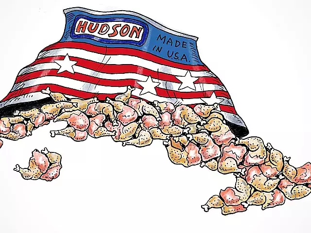 Ilustración de pollo de Estados Unidos en Cuba