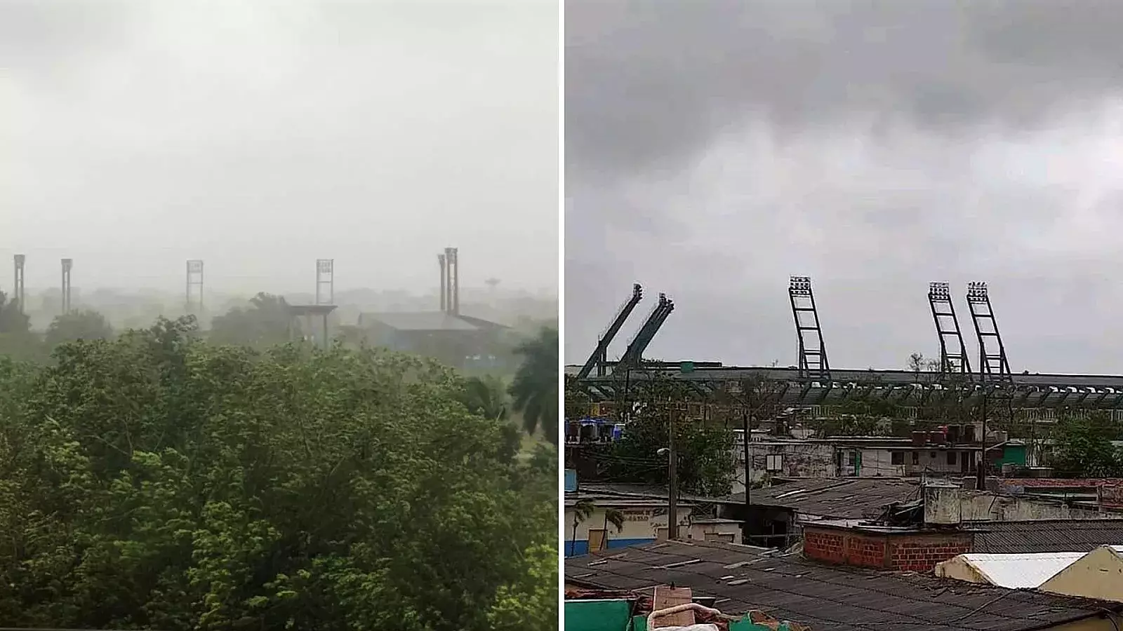 Torres de estadios en Cuba durante Huracán Ian