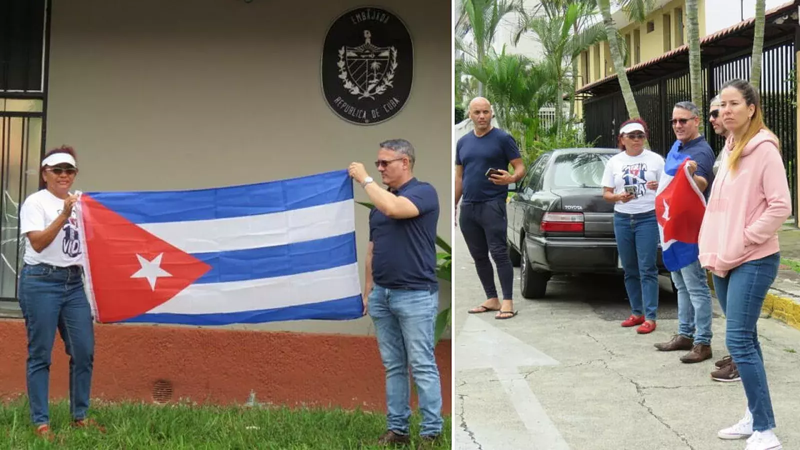 Protesta de cubanos en Costa Rica