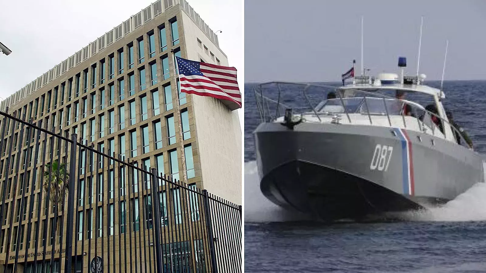 Embajada de EEUU y embarcación de Guardafronteras de Cuba