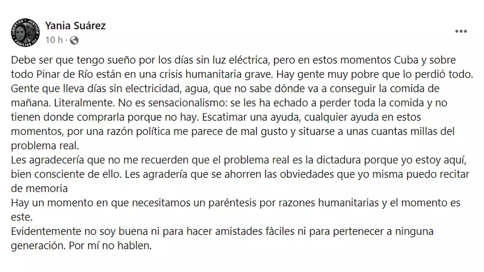 Post de Yania Suárez