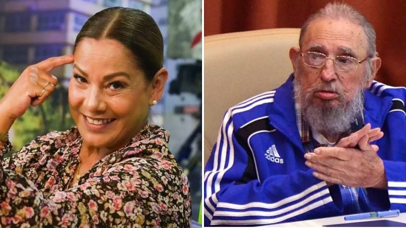 Edith Massola y Fidel Castro