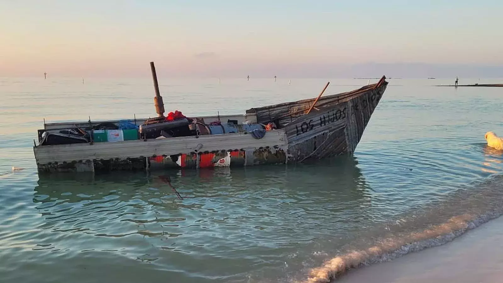 Embarcación cubana empleada para migrar por mar