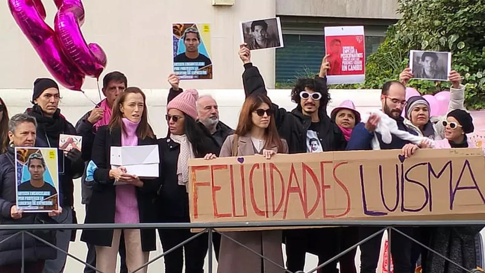 Protesta de exiliados cubanos en Madrid por cumpleaños de Otero