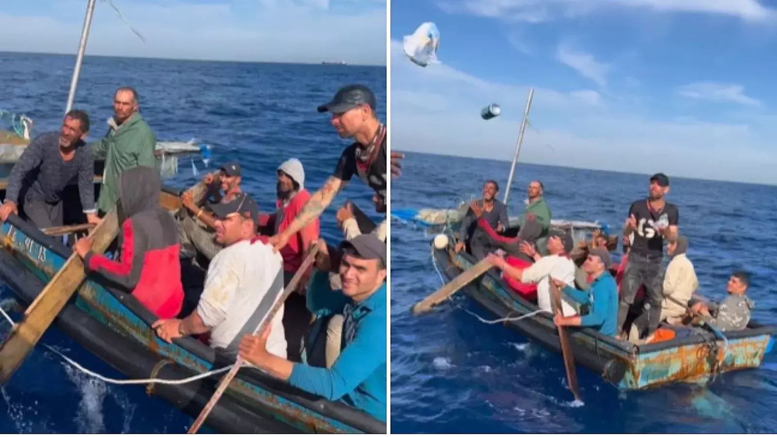 Balseros cubanos tras 12 días en el mar