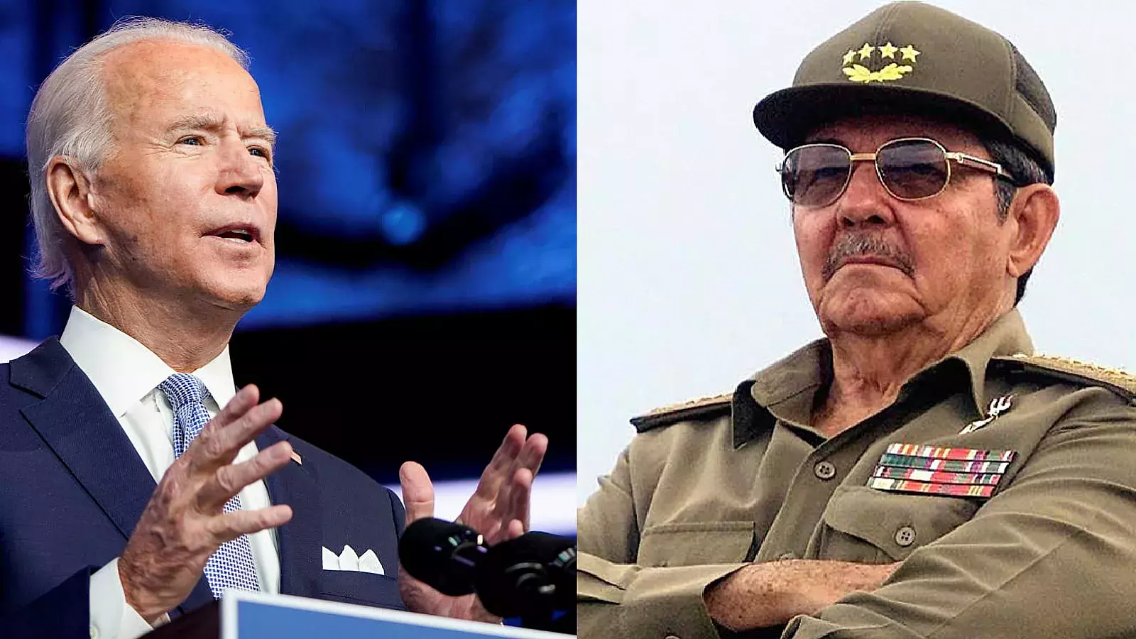 Biden y Raúl Castro