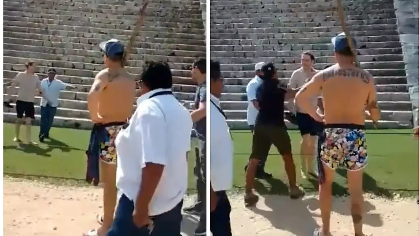 México: Turista recibe fuerte golpiza por subir a la pirámide de Chichén Itzá