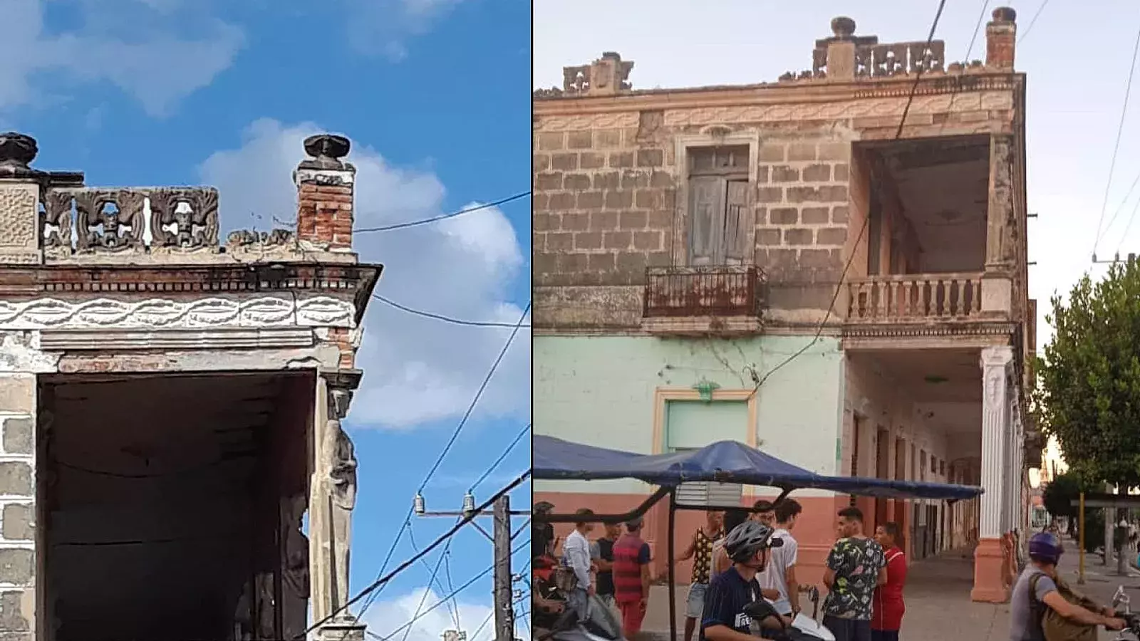 Balcón en peligro de derrumbe en Camagüey
