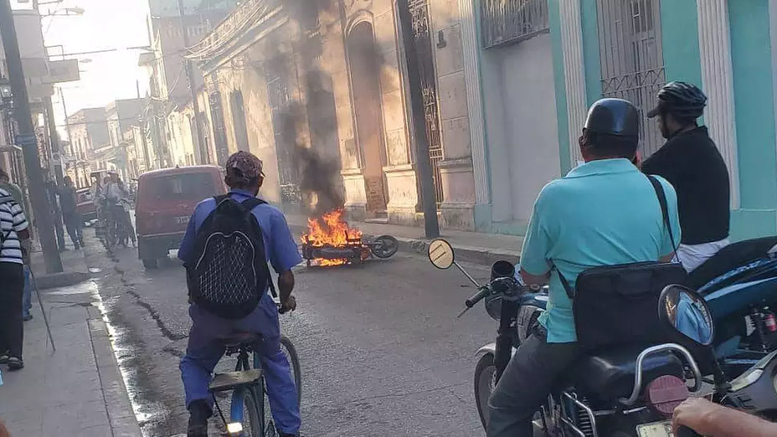 Explosión en las calles de Camagüey