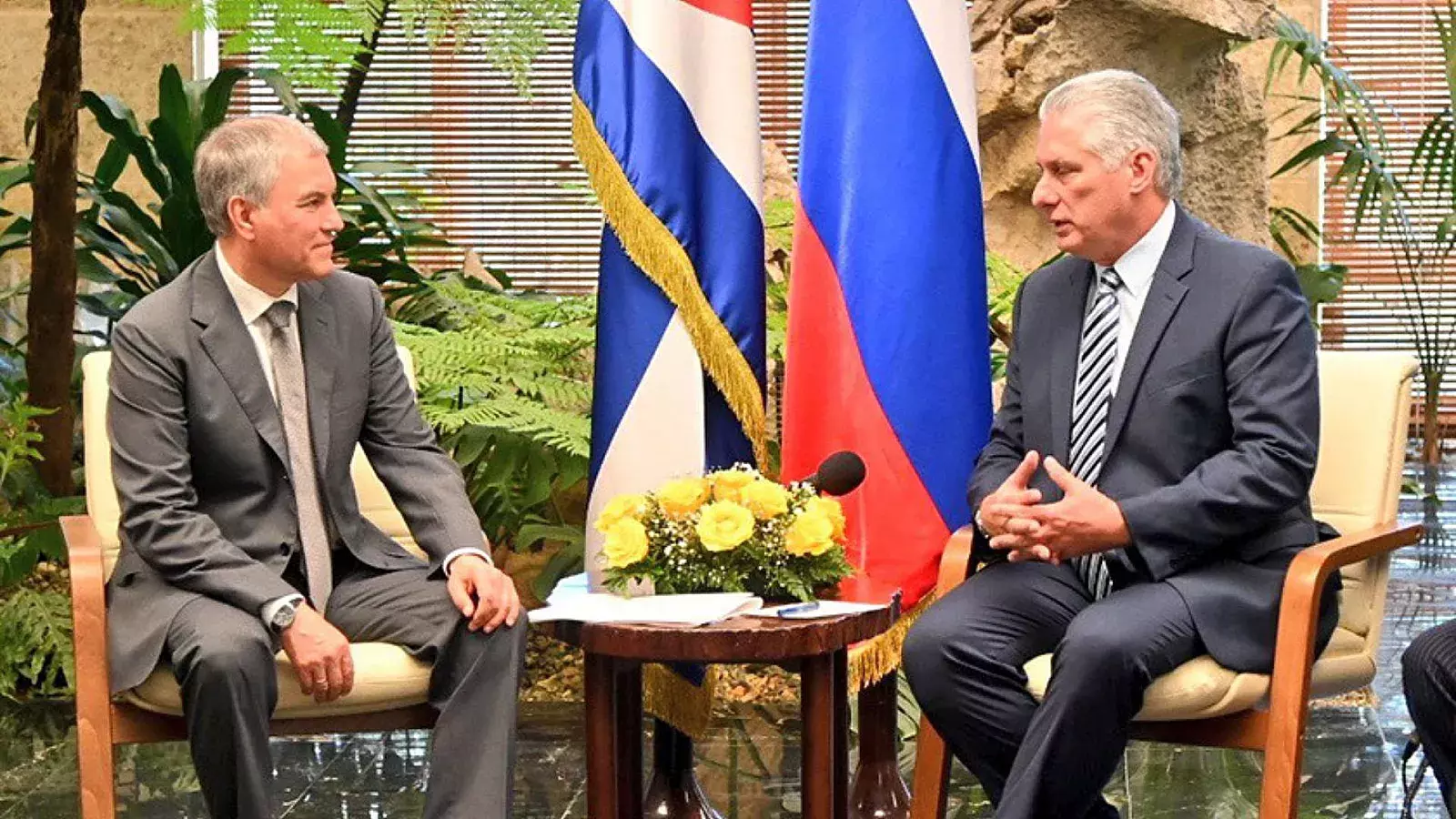 Viacheslav Volodin y Miguel Díaz-Canel