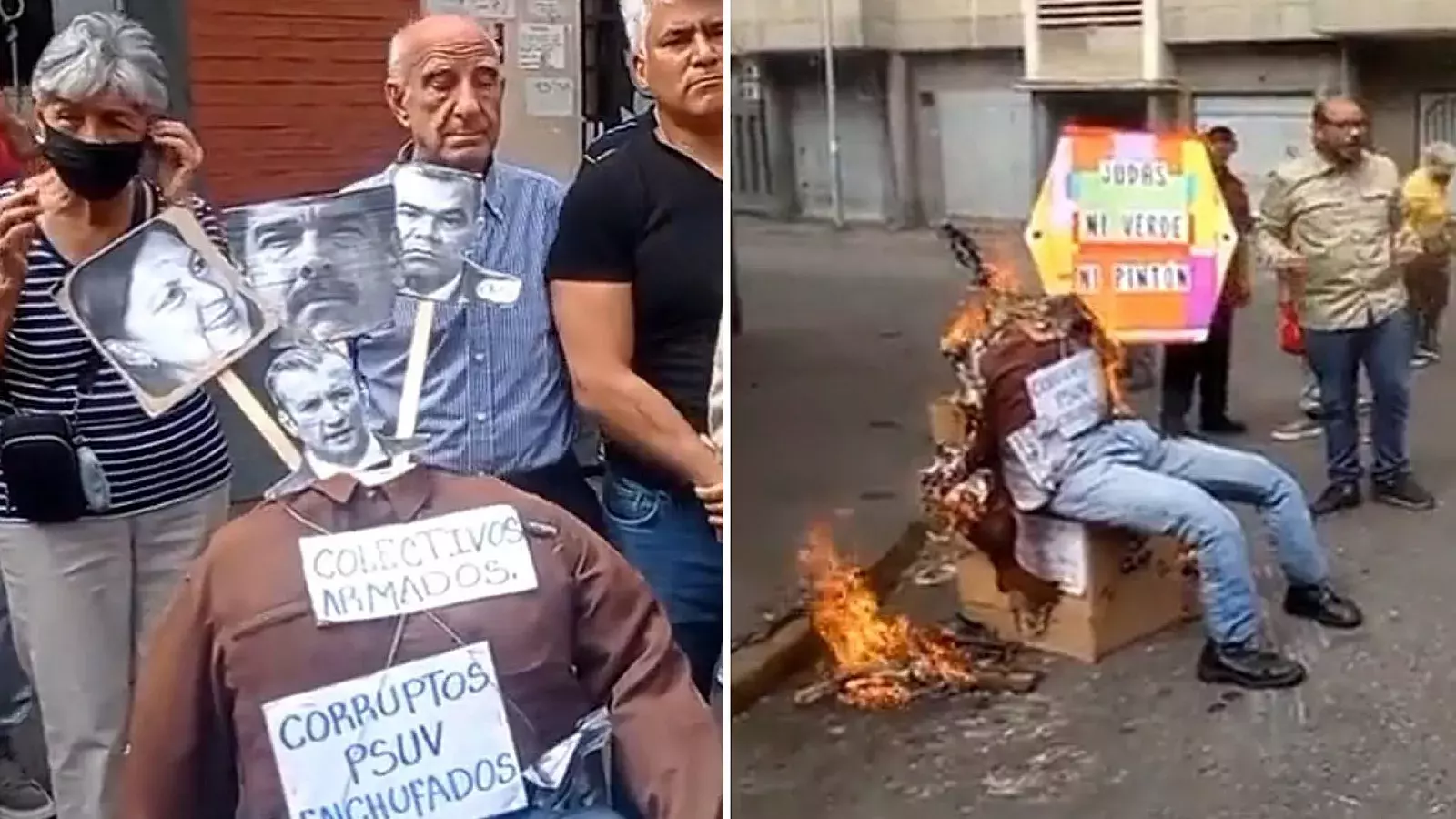 VIDEO: Venezolanos queman figura de exministro petrolero para recrear muerte de Judas
