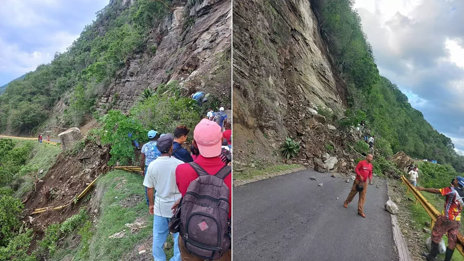 Deslizamiento de rocas en Tercer Frente