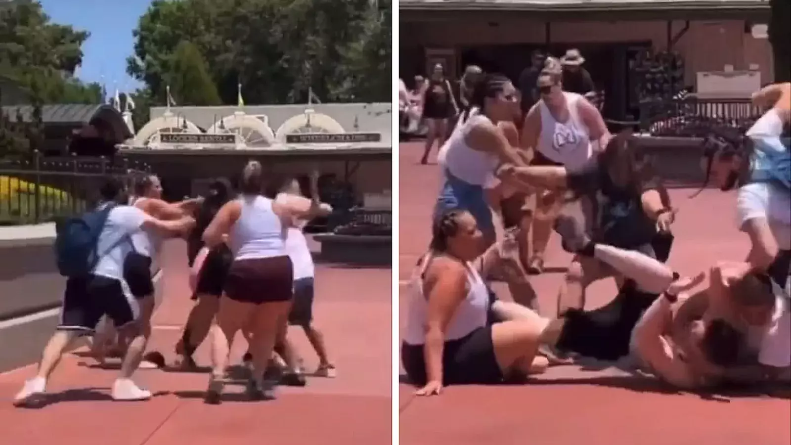VIDEO: Dos familias se pelean a patadas en pleno parque de Disney por una foto