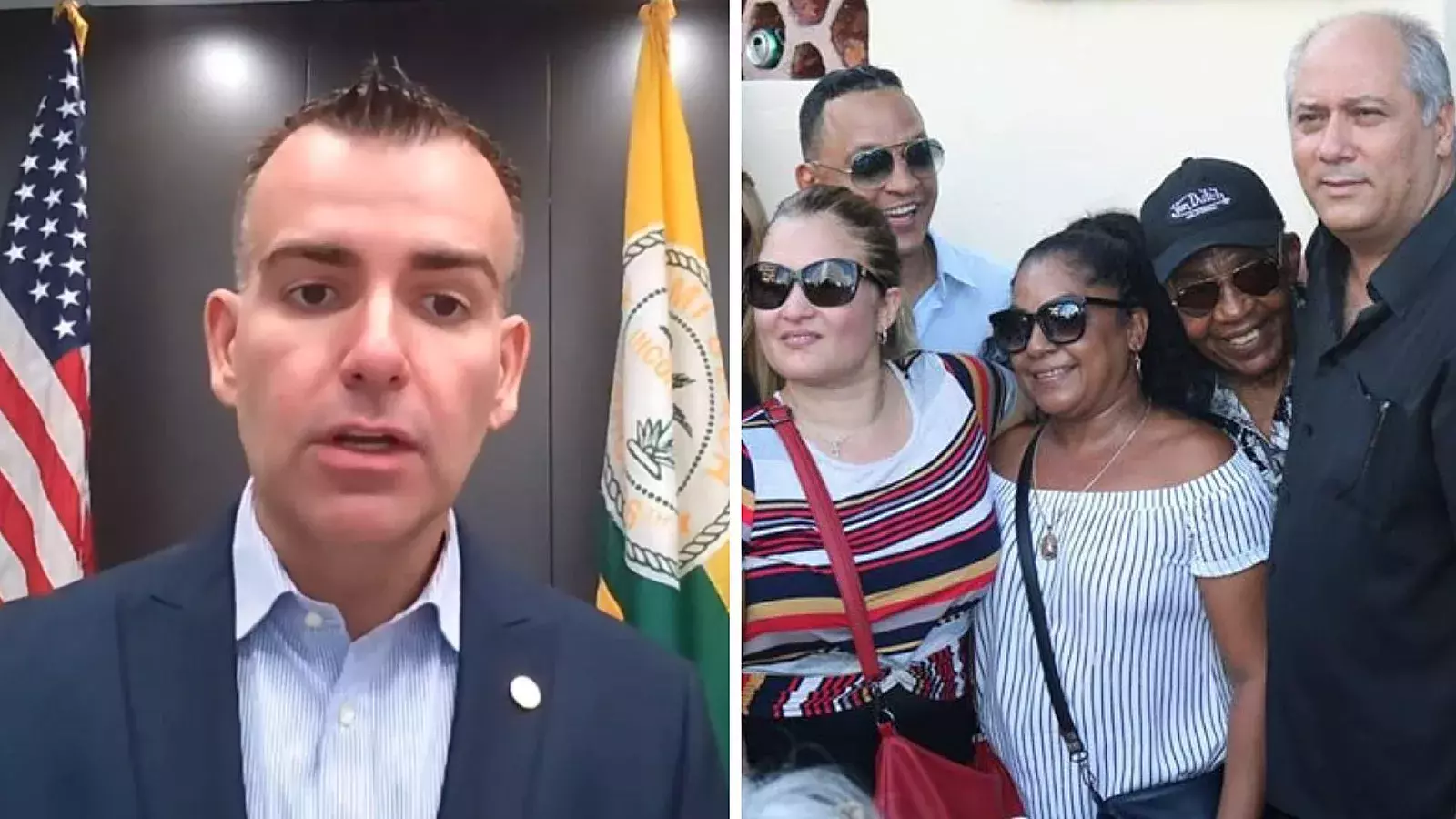 Comisionado de Miami Beach y miembros de Van Van con ministro cubano.