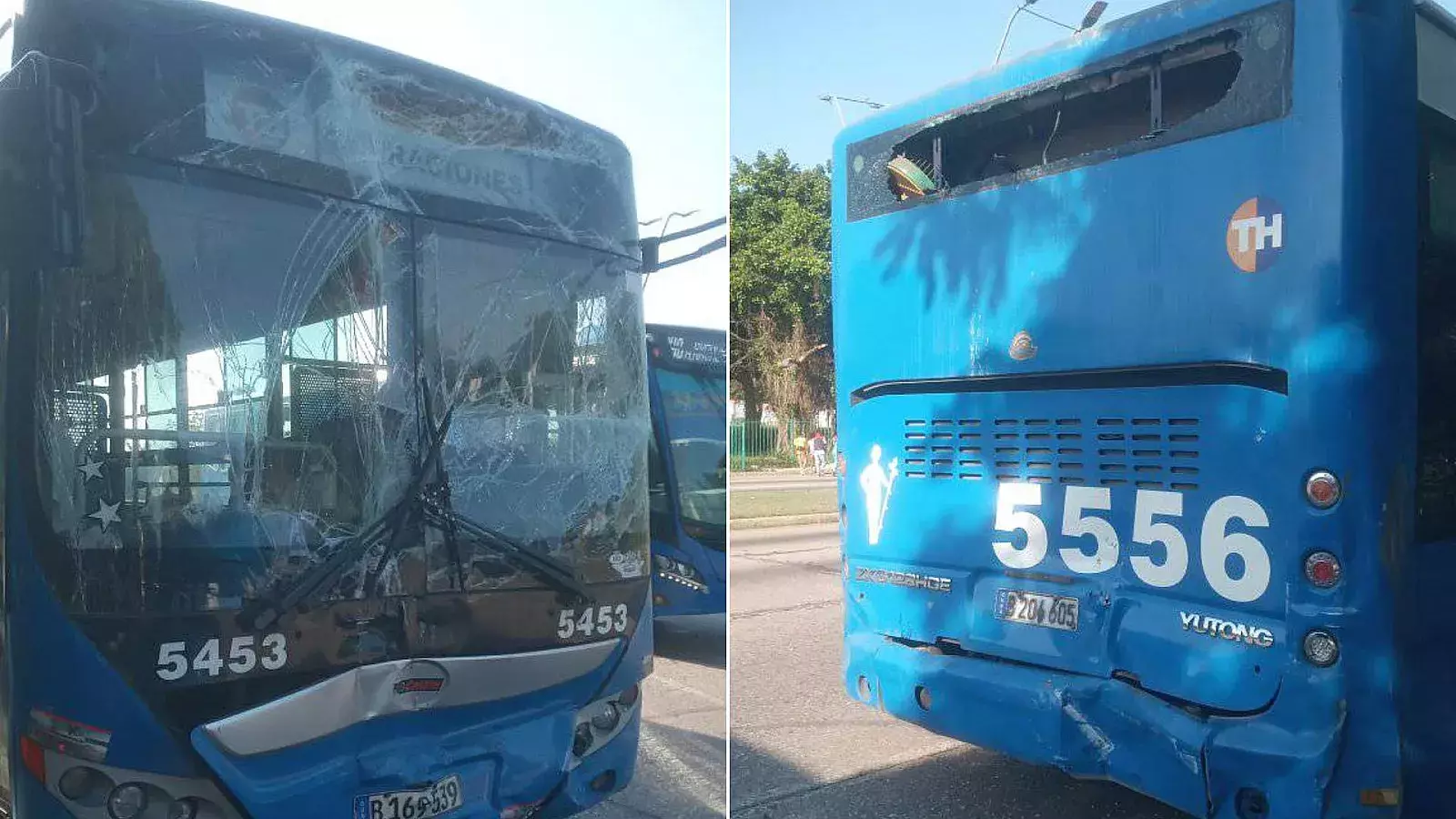 Ómnibus accidentados en La Habana