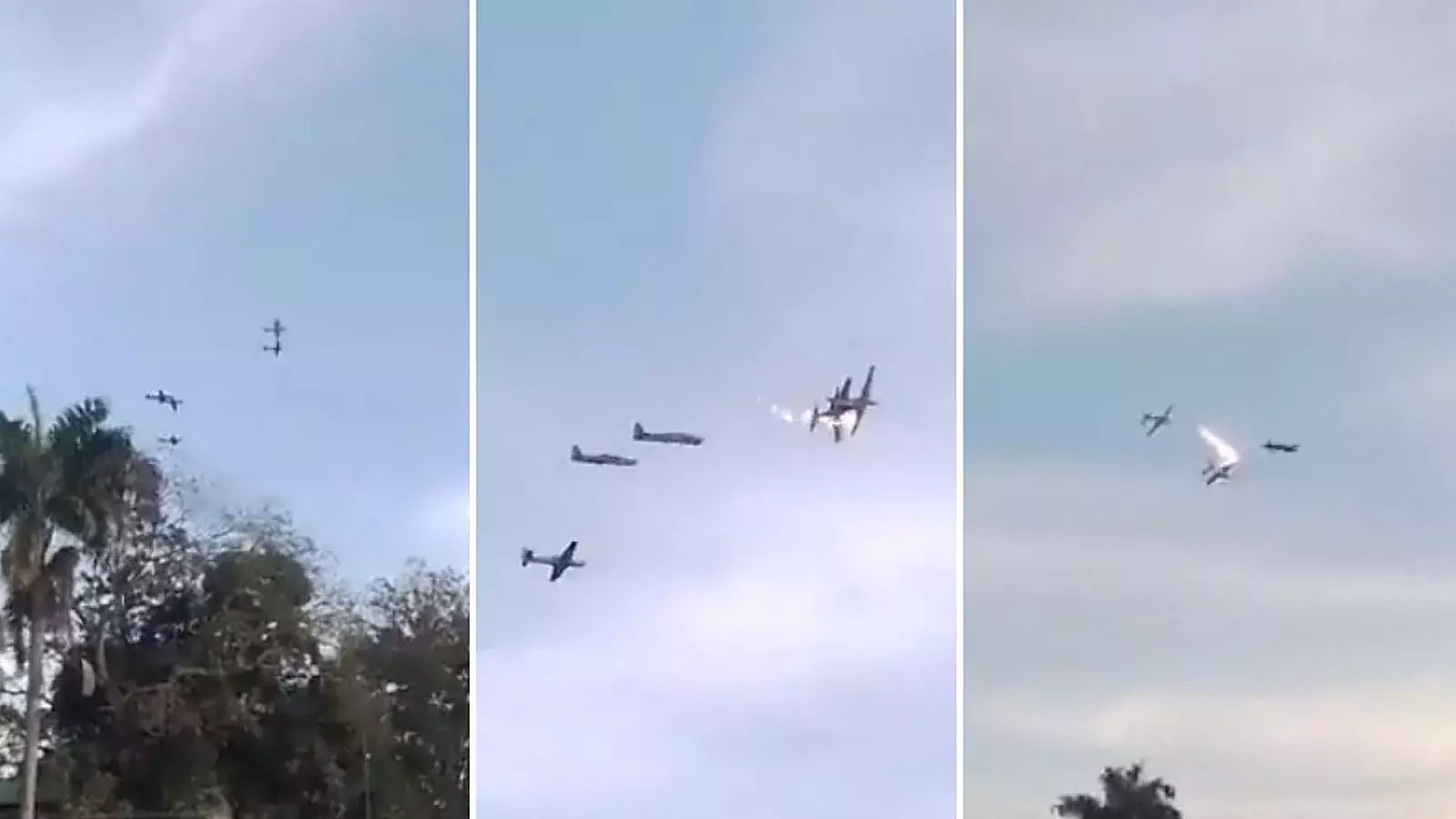 VIDEO: Dos aviones de combate chocan en pleno vuelo durante entrenamiento en Colombia