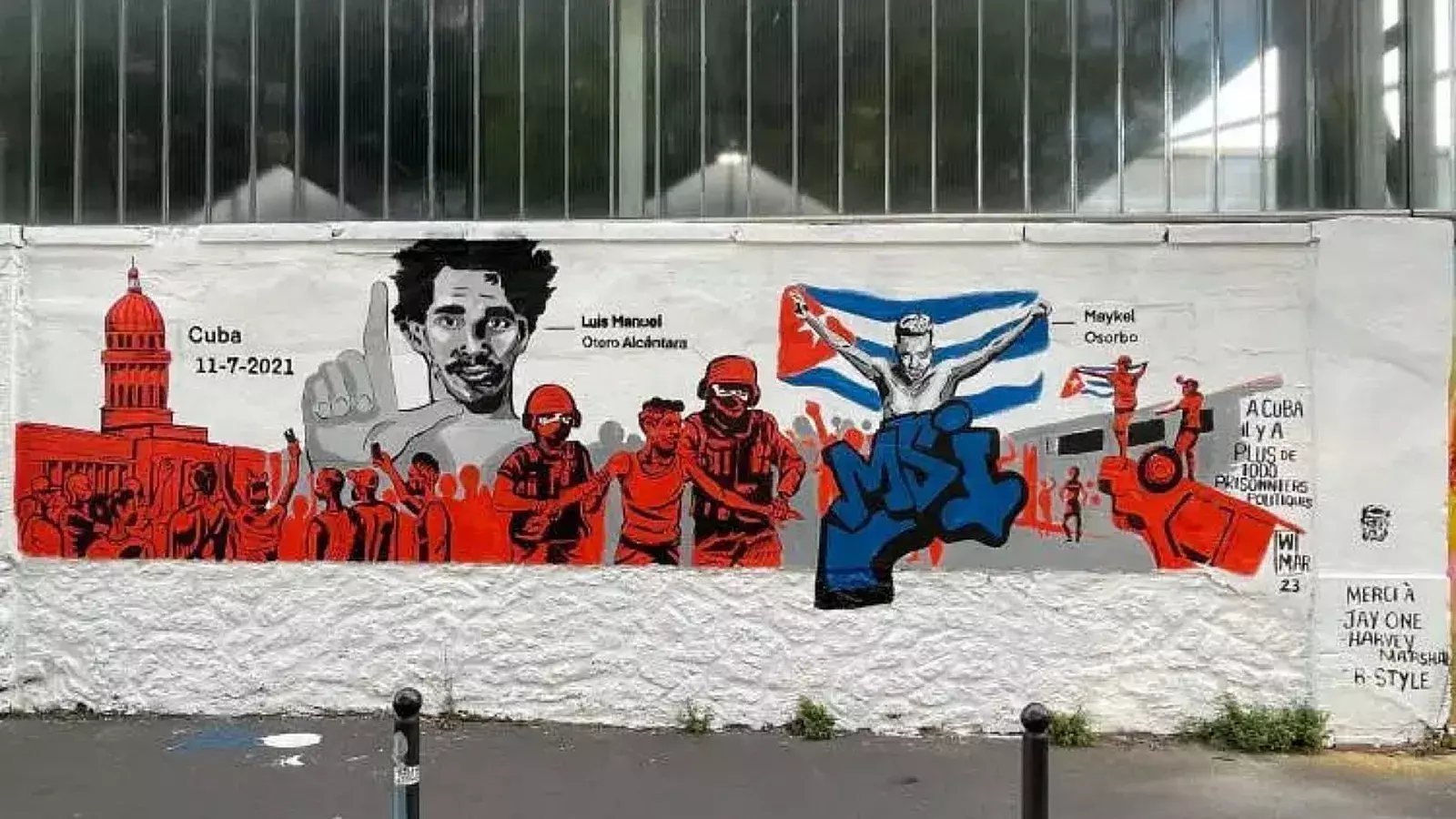 Mural en París dedicado a presos políticos cubanos