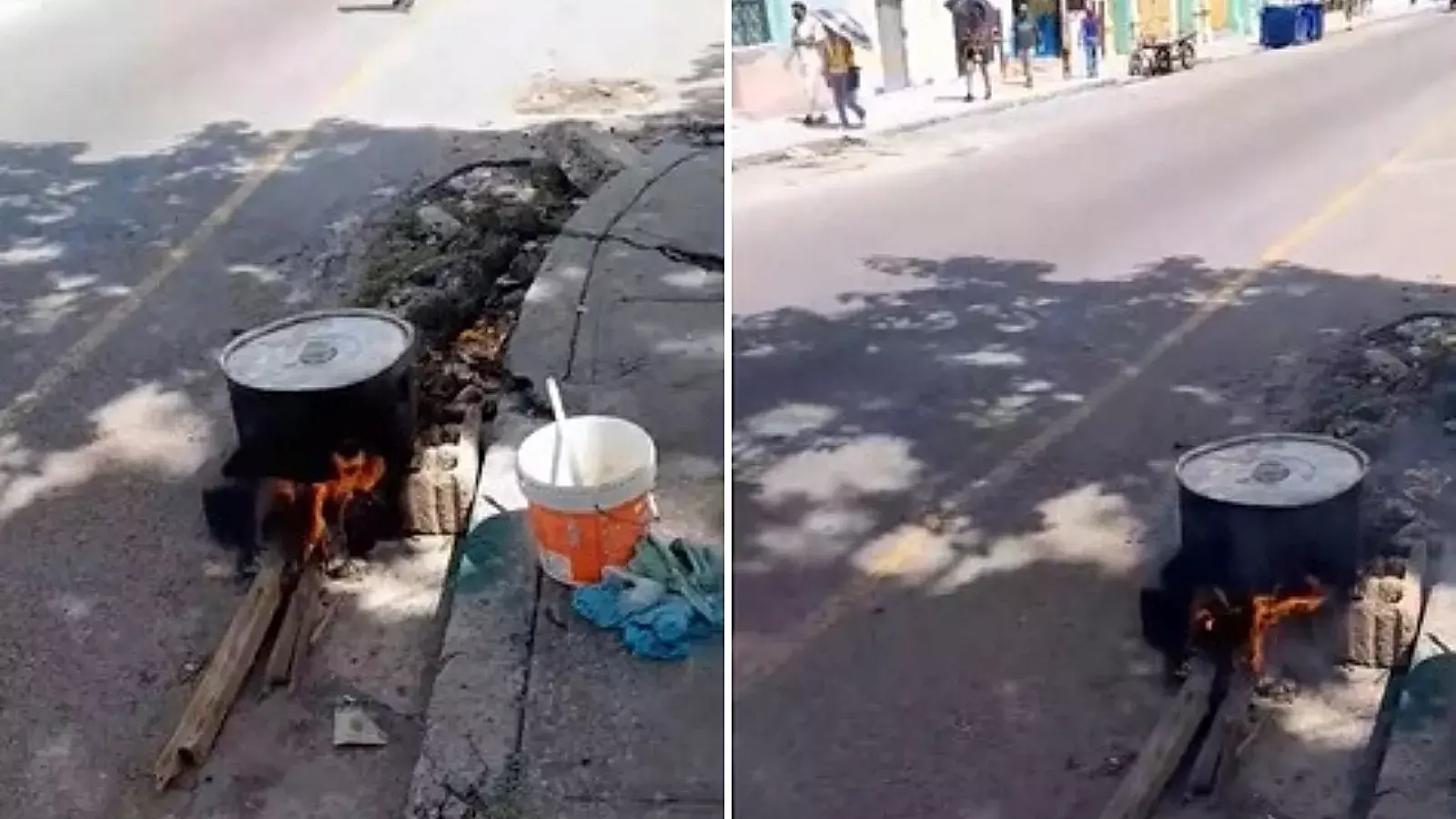Cocina con leña en calle habanera en pleno 2023