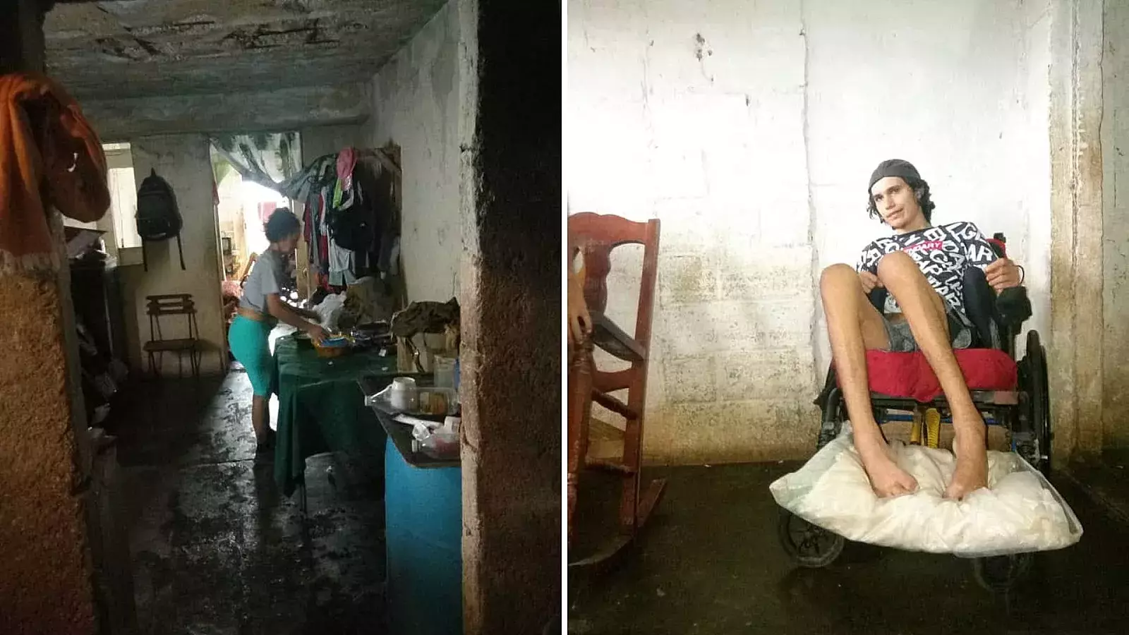 Madre cubana ciega vive con sus dos hijos enfermos en casa en peligro de derrumbe