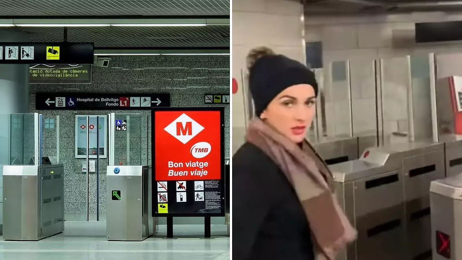 Cubana se enfrenta a carteristas en metro de Barcelona