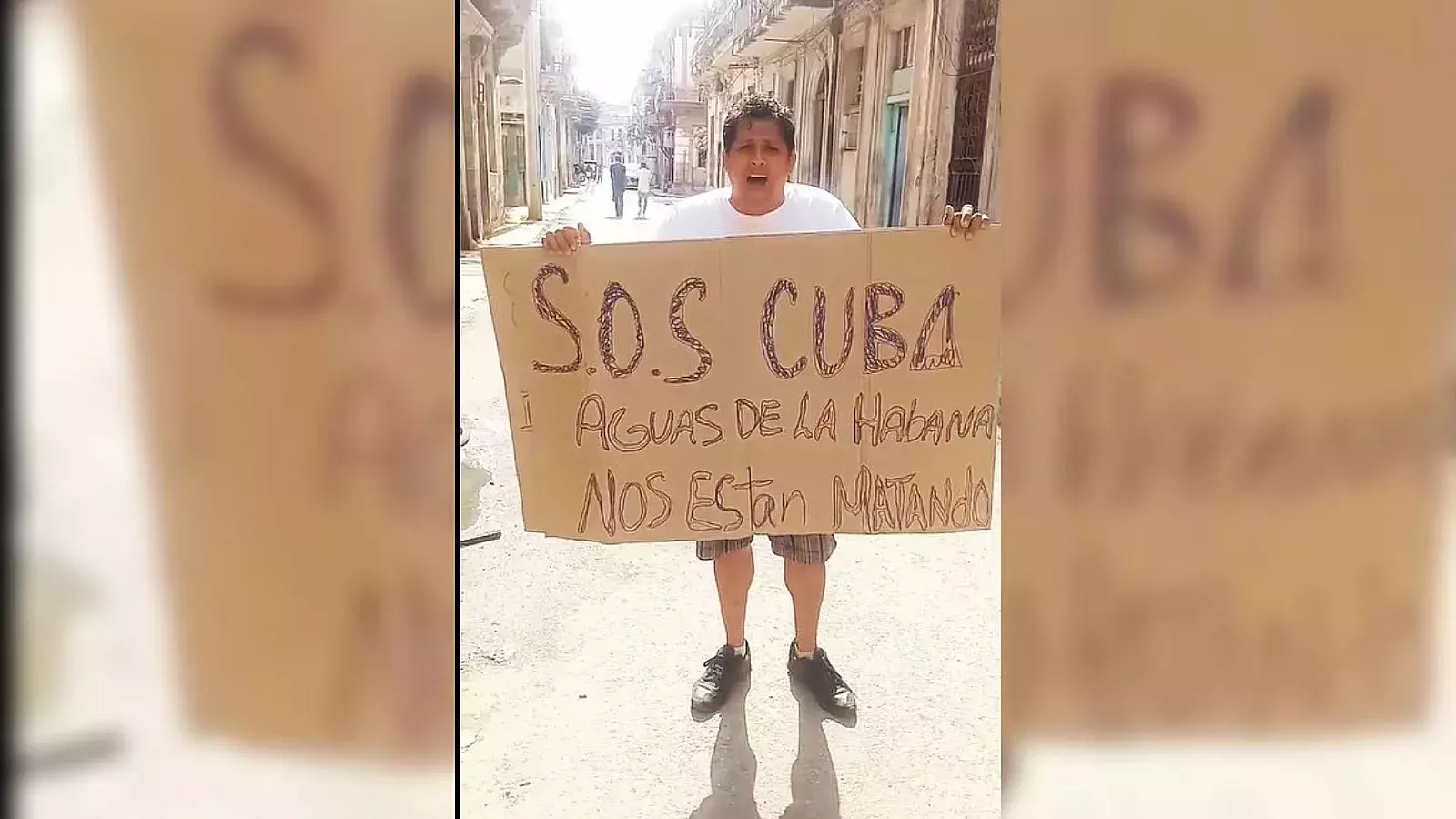 Protesta por contaminación de agua en Habana Vieja