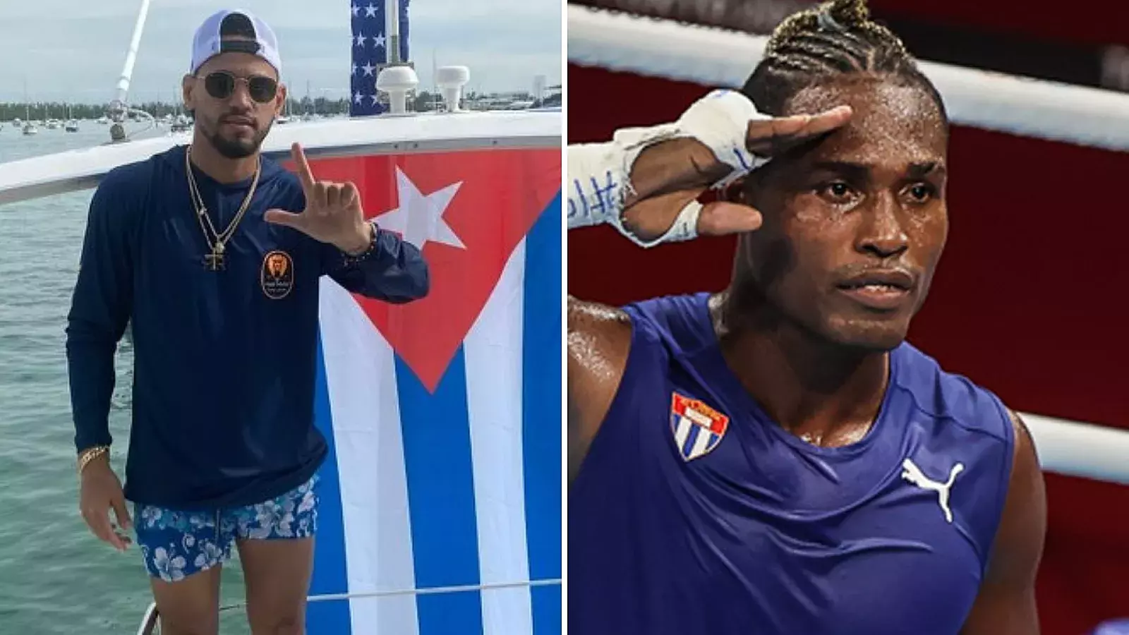 Boxeadores cubanos Ramírez y La Cruz