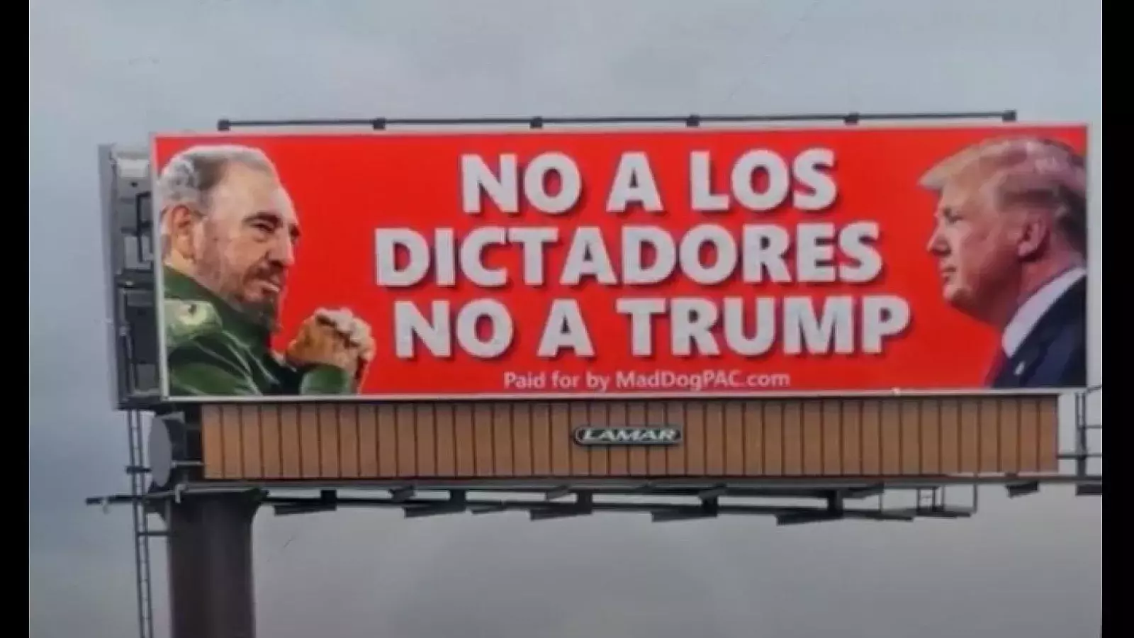 Comparan a Donald Trump con Fidel Castro en un cartel publicitario de Miami