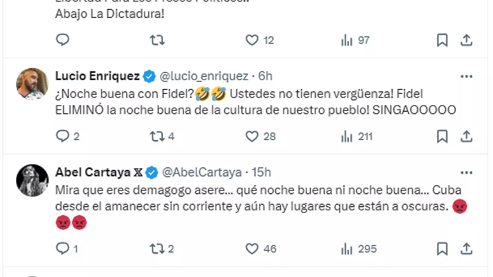 Cientos de usuarios en X contestaron el dictador cubano