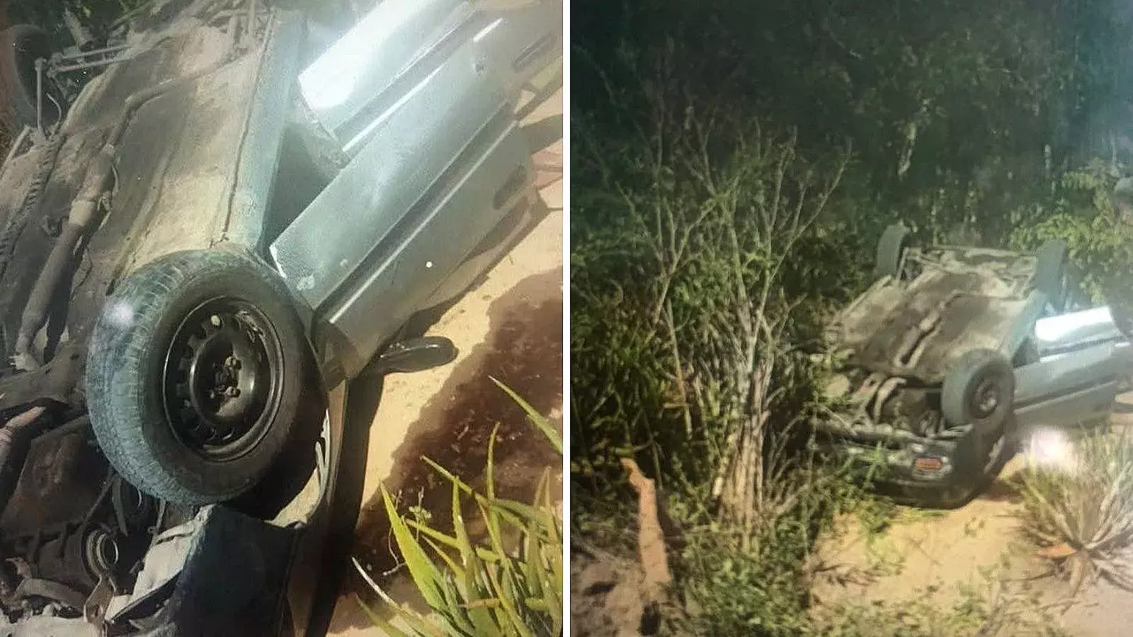 Así quedó el auto tras el accidente en Mayarí