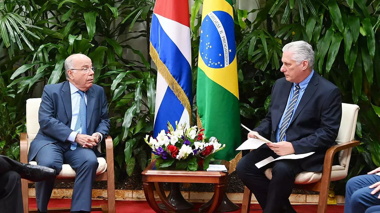 Díaz-Canel con el canciller de Brasil