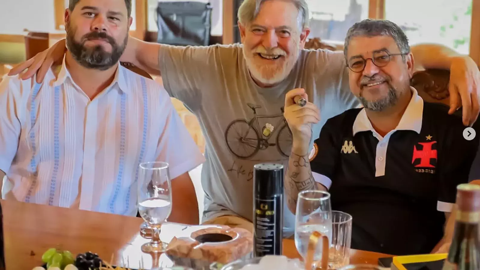 Fidel Antonio Castro Smirnov, junto al actor Jose de Abreu y el político petista Washington Quaquá