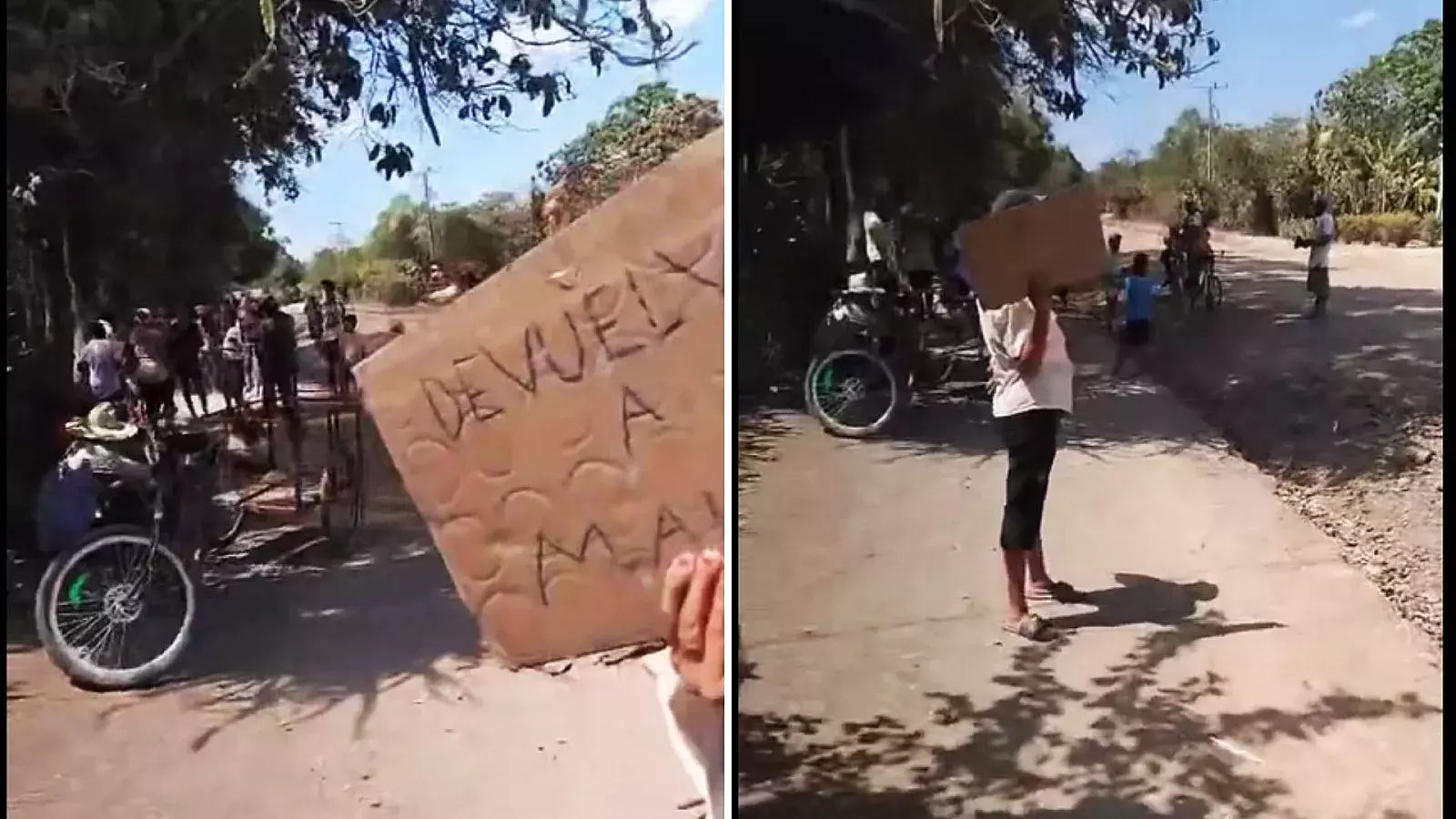 Protesta en Río Cauto por señora detenida arbitrariamente