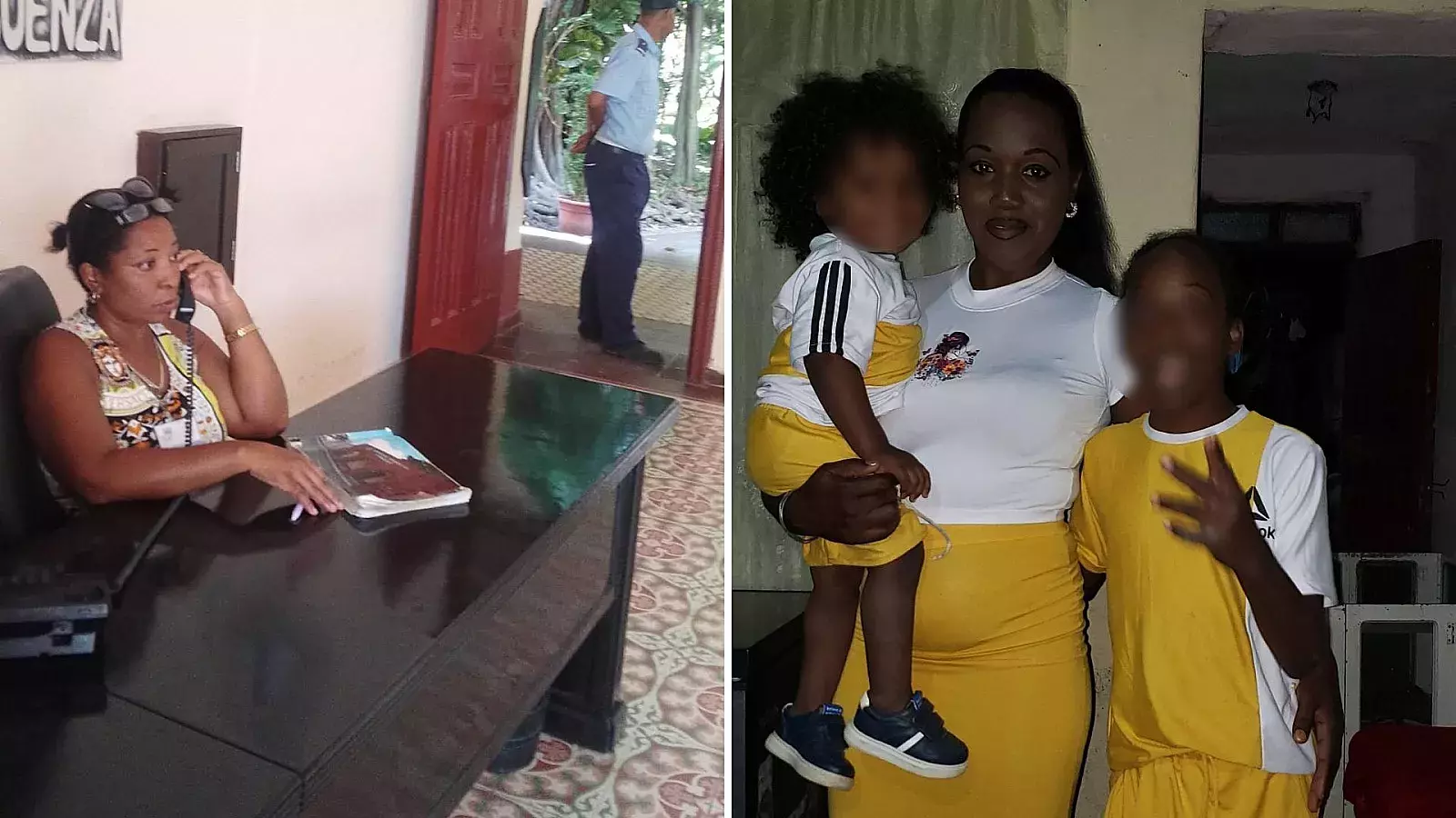 Madre cubana protesta en Camagüey