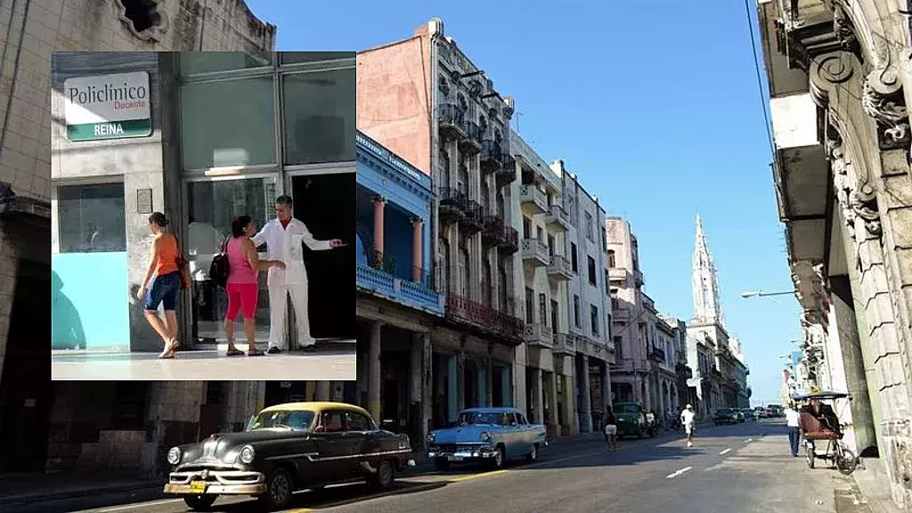 Políclínico público en calle Reina, La Habana.