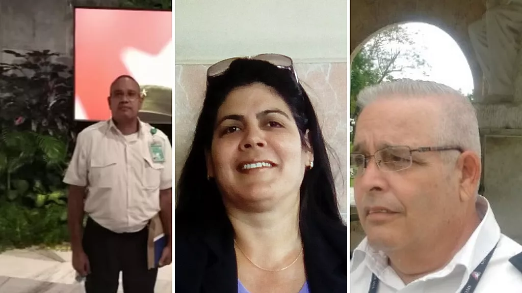 Algunos de los funcionarios del régimen que visitaron el Aeropuerto de Miami