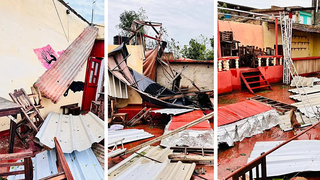 El centro cultural en Artemisa quedó destruido tras el paso de la tormenta