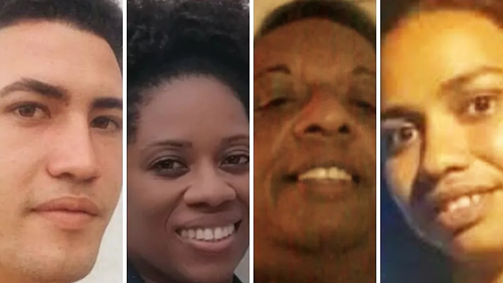 Represores que participaron en actos de repudio contra Mike Hammer.