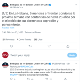 Hilo de la embajada de EE.UU en La Habana